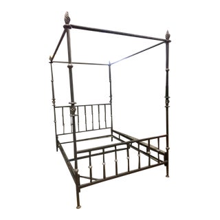 Contemporary Iron Canopy Queen Sized Bed For Sale