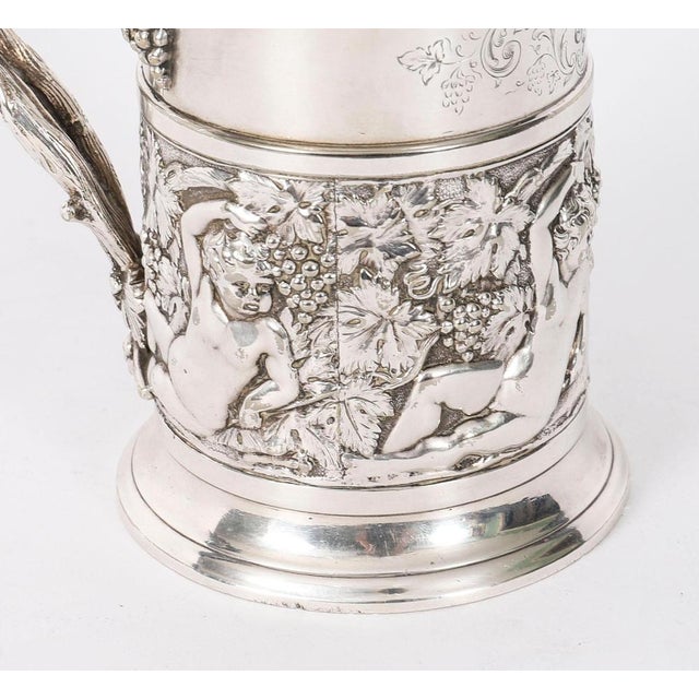 Antique Victorian Silver Plated Embossed and Engraved Mug from G R Collis, 1835 For Sale - Image 9 of 18