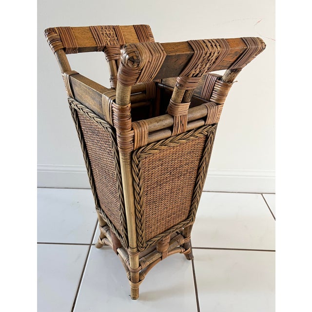 Woven Rattan Bamboo Umbrella Stand Chairish