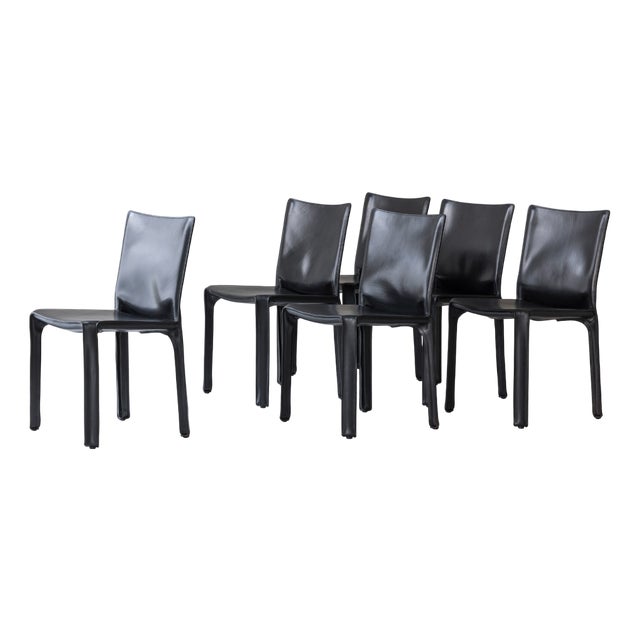 Model 413 Cab Dining Chairs by Mario Bellini for Cassina, 1977, Set of 6 For Sale