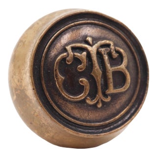 Antique Emblematic Bronze CTB Passage Door Knob For Sale