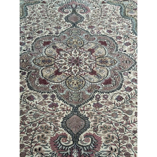 Tan 1980s Old Turkish Kaisari Area Rug 6x10 For Sale - Image 8 of 10