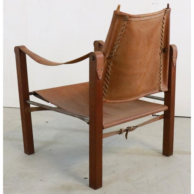 Vintage Safari Chair in Leather For Sale - Image 11 of 17
