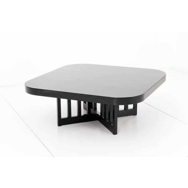 Rare 860T cocktail table for Knoll International. Limited production. Made from lacquered maple wood. Rounded corners and...