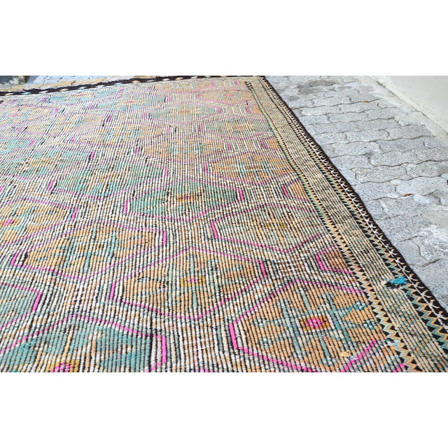 1960s Vintage Handwoven Oversize Rug For Sale - Image 10 of 11