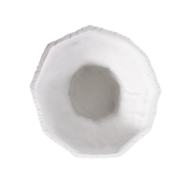 Faux Bois Tall Bowl in a White Washed Polyresin For Sale In Chicago - Image 6 of 11