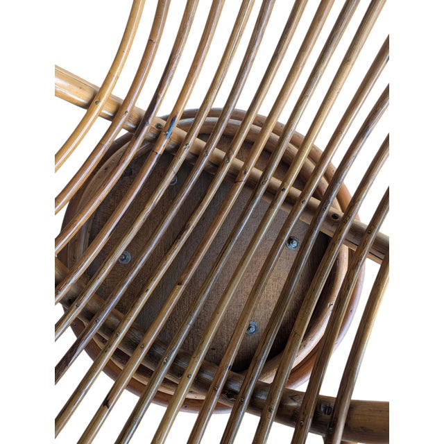 Mid-Century Modern Organic Bentwood Rattan Swivel Tub Chair For Sale - Image 10 of 18