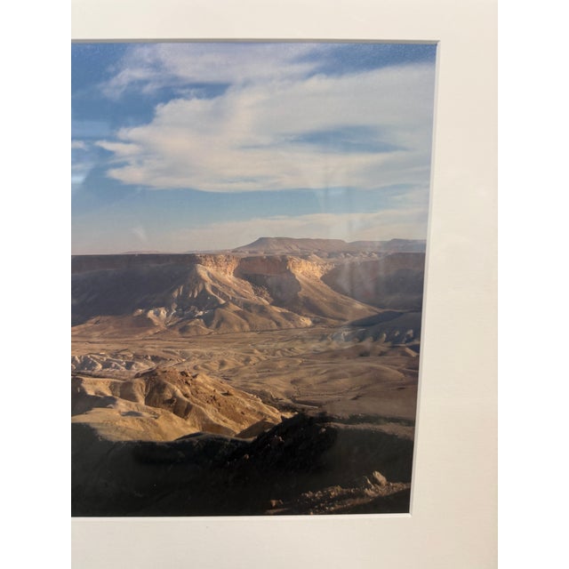 Glass Zin Valley and Desert Cliffs in the Negev Desert, Framed For Sale - Image 7 of 12