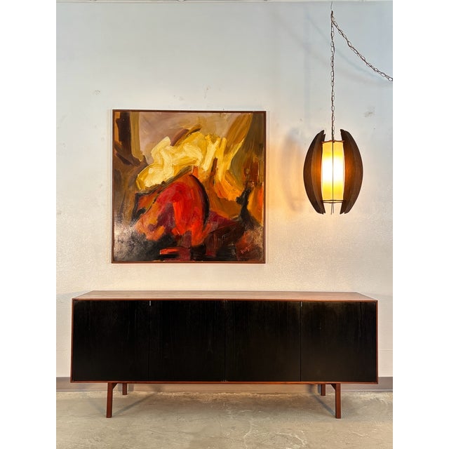 Knoll Mid 20th Century Florence Knoll Walnut Credenza W/ Ebonized Doors For Sale - Image 4 of 13