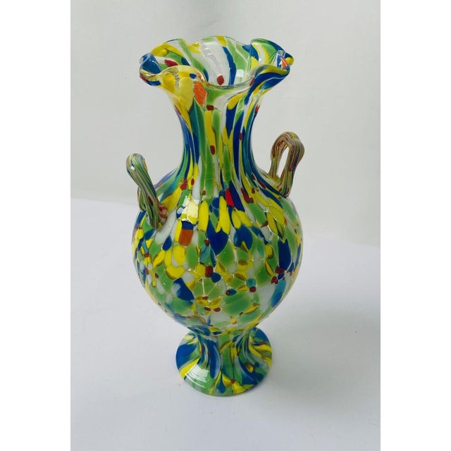 Vintage Handcrafted Murano Glass Amphora from Fratelli Toso, 1970s For Sale - Image 6 of 14