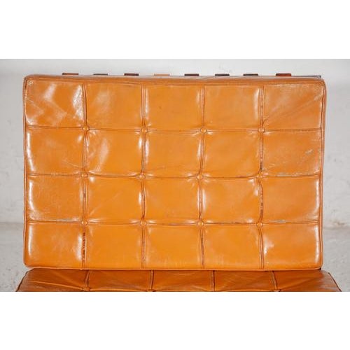 Brown Vintage Barcelona Lounge Chairs by Mies Van Der Rohe for Knoll, 1970s, Set of 2 For Sale - Image 8 of 17