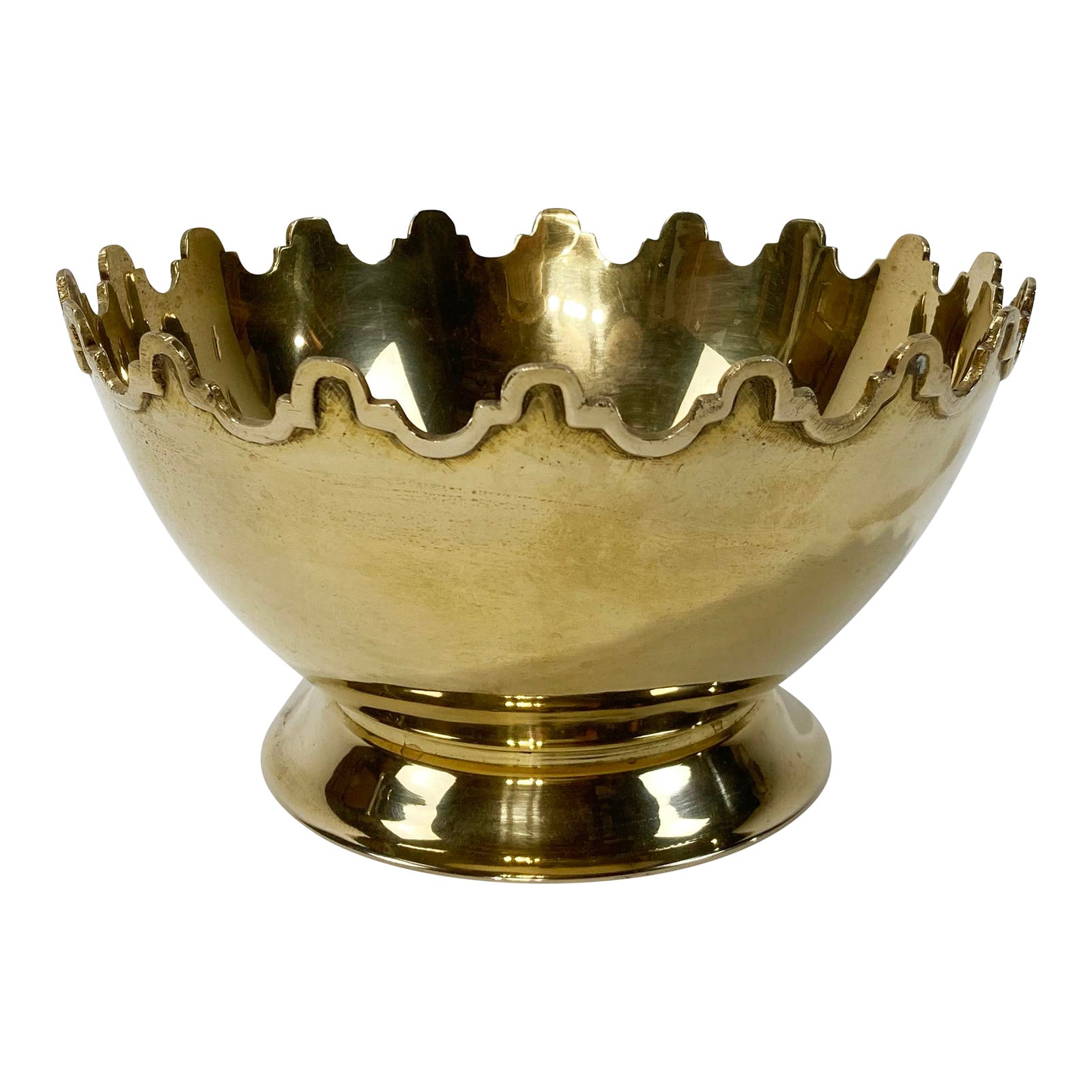 Vintage Mottahedeh Monteith Style Scalloped Brass Bowl Chairish