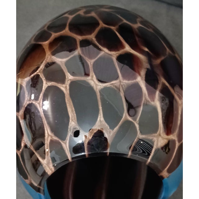 Eros Raffael Signed Murano Art Glass Teardrop Sculpture – Blue and Tortoiseshell For Sale - Image 13 of 16
