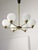 Mid-Century Modern Italian Brass and Opaline Chandelier For Sale - Image 13 of 16