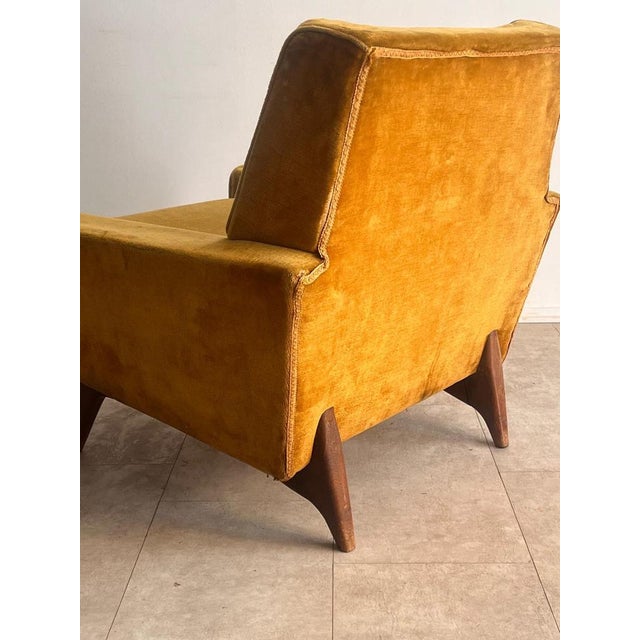 Italian Ochre Velvet Chairs, 1950s, Set of 2 For Sale - Image 13 of 17