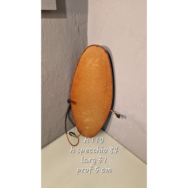 1960s Vintage Mirror in Teak with Rope Attachment, 1960s For Sale - Image 5 of 7