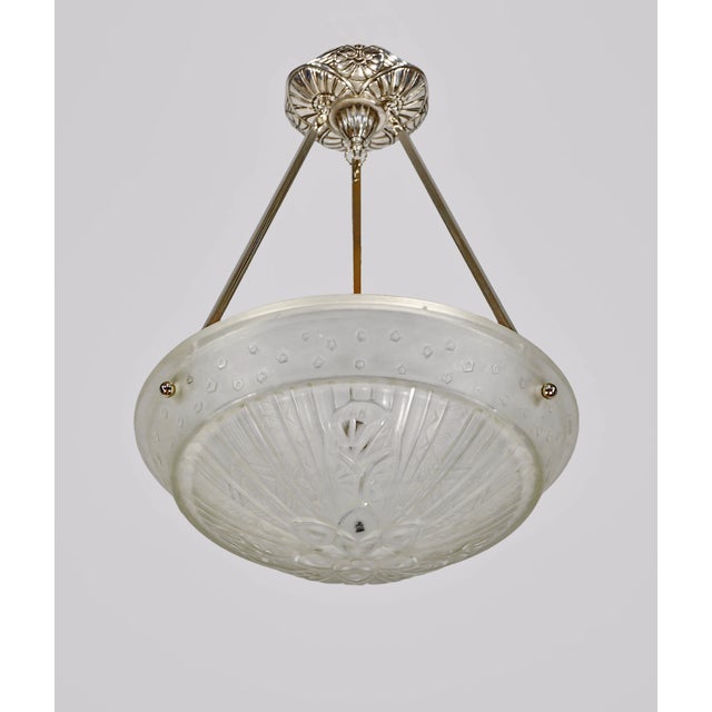 Art Deco French Art Deco Pendant Light by C. Jamain & Frontisi - 1930 France For Sale - Image 3 of 10
