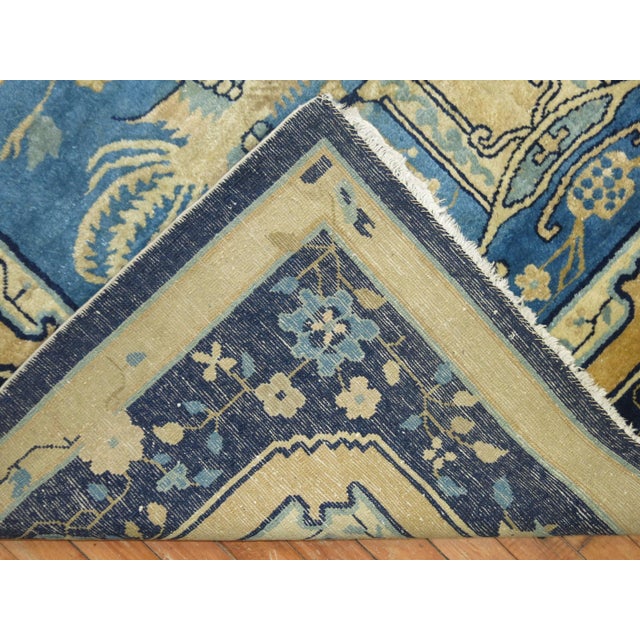 Contemporary Blue Chinese Pictorial Antique Peking Rug - 6' x 8'6" For Sale - Image 3 of 18