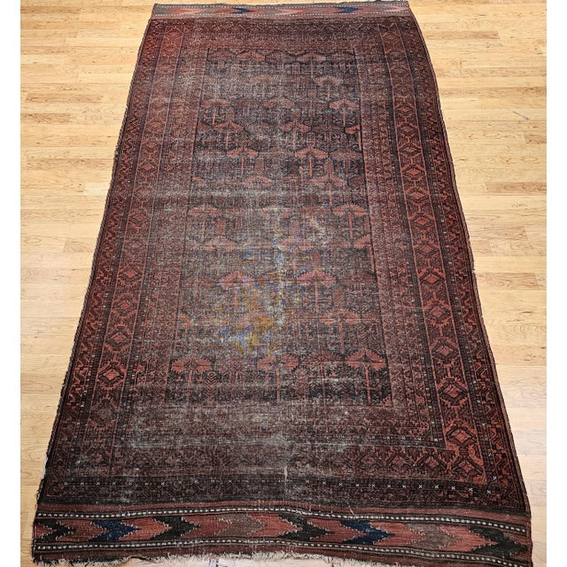 Late 19th Century Antique Afghan Gallery Rug, Handwoven Wool, Geometric Design, 1880s For Sale - Image 5 of 12