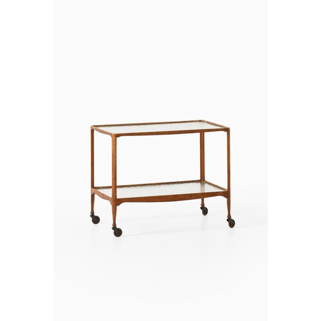 Trolley in Brass, Glass and Walnut attributed to Peder Moos, 1948 For Sale - Image 3 of 9