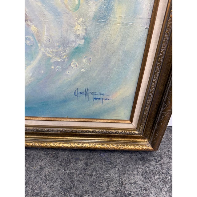 G. Magdiel Kemper Vintage Female Acrylic Painting For Sale - Image 4 of 12