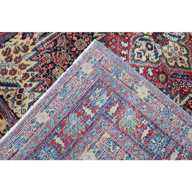 1970s Vintage Handmade Wool Cotton Burgundy Area Rug For Sale - Image 10 of 11
