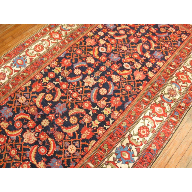 Vintage Persian Gallery Malayer Rug in Saturated Colors For Sale - Image 9 of 18