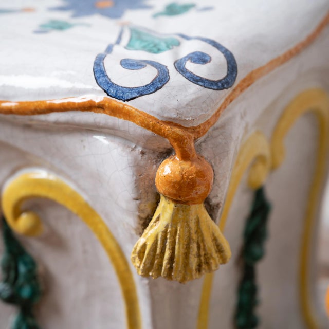 White Italian Majolica Trompe L’Oeil Garden Stools For Sale - Image 8 of 9