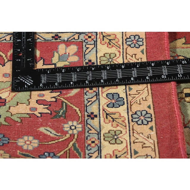 Vintage Red and Green Indian Agra Rug - 10'02 X 14'02 For Sale In Dallas - Image 6 of 9