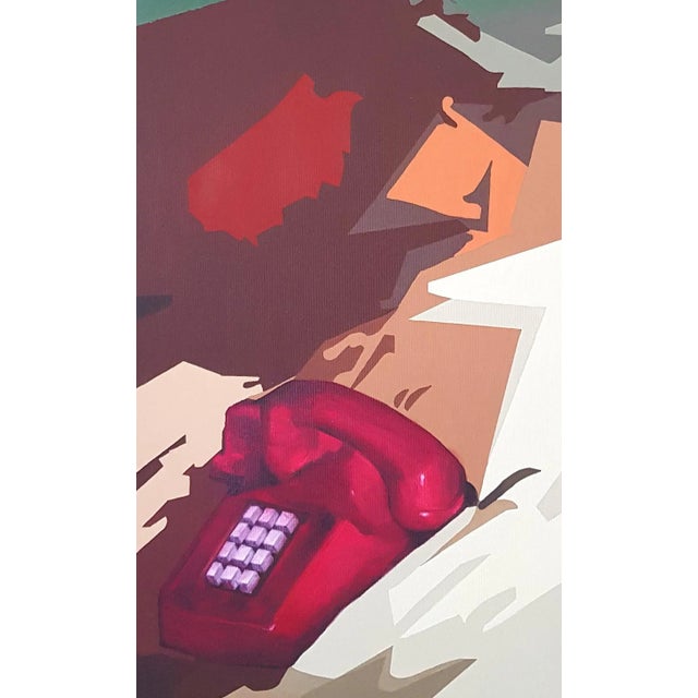 The Other Red Phone Call, 2019 Oil on canvas 90 H x 60 W cm Signed on the reverse. In his paintings, Radu Rodideal speaks...