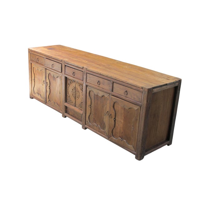 Chinese Rustic 17th Century Elm Sideboard For Sale - Image 3 of 11
