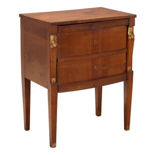 Empire Walnut Bedside Table For Sale