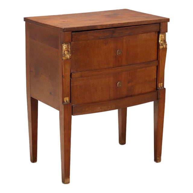 Empire Walnut Bedside Table For Sale