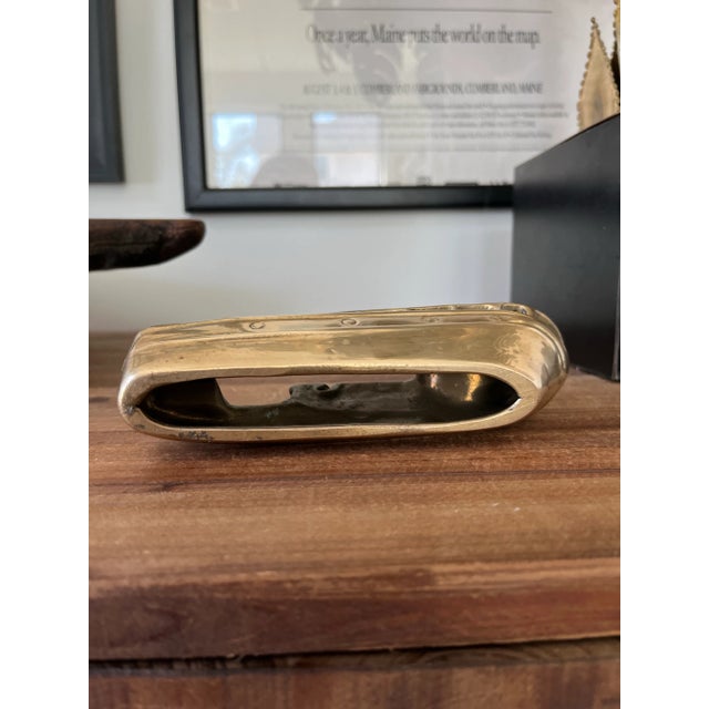 Metal 1960s Brass Boat Desktop Tape Dispenser For Sale - Image 7 of 9