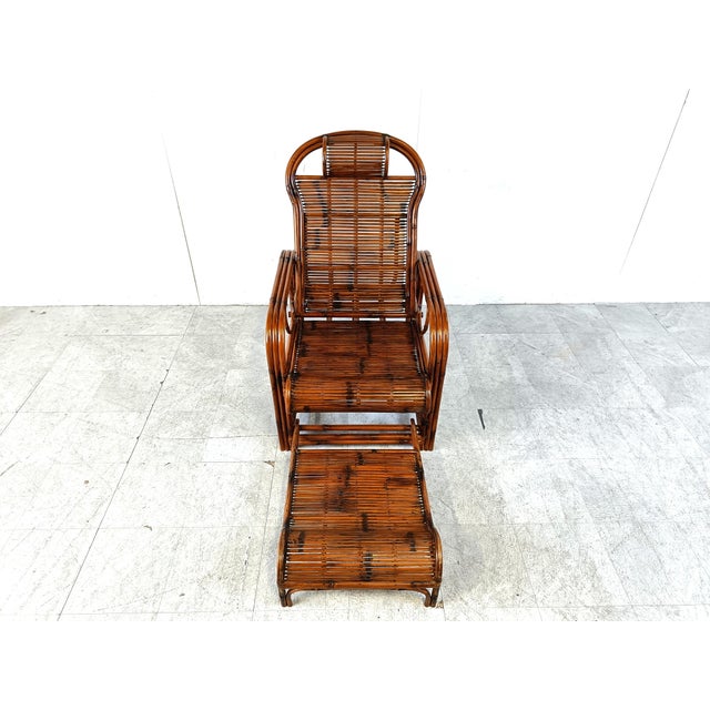 Mid-Century Modern Garden Chair in Rattan and Bamboo, 1950s For Sale - Image 10 of 18