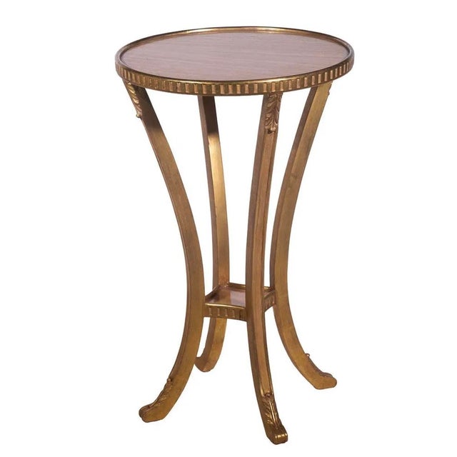 Dessin Fournir Blaire Zebrawood & Giltwood Side Table #4008.