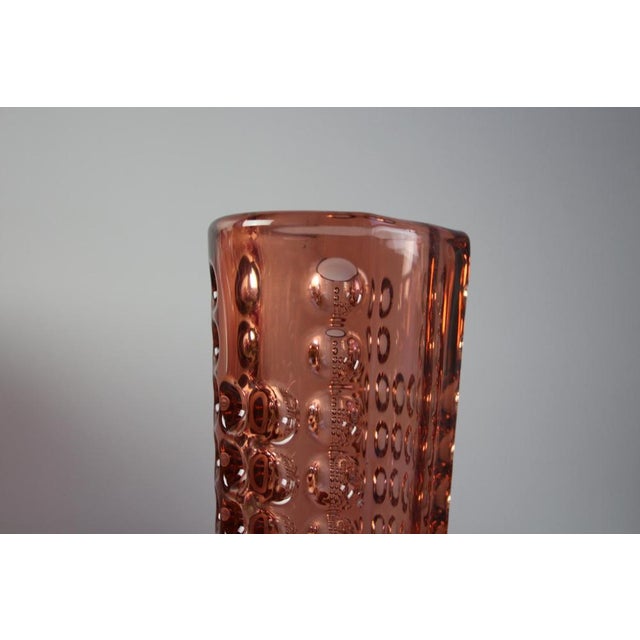 Mid-Century Modern Pink Pressed Glass Vase by Rudolf Jurnikl, 1960 For Sale - Image 6 of 12