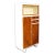 Sideboard midcentury Art Deco in white lacquered wood and doors and tailgate decorated in faux wood hand. Acid-etched...