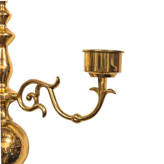 Metal Vintage Ethan Allen Brass Wall Sconces 8" Pair - Classic Candleholders For Sale - Image 7 of 13