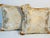 Stunning quality beautiful silk floral brocade Fortuny style textile 20” pair of pillows with fringes. Feather down...