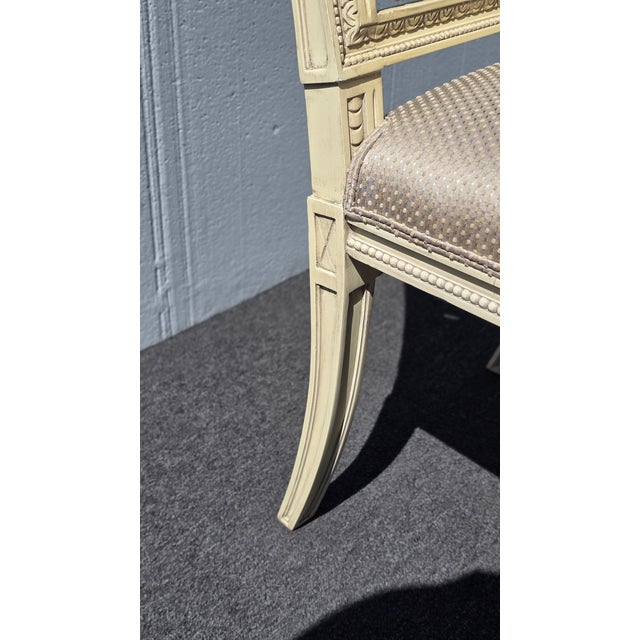 8 Vintage French Louis XV Gustavian White Chippendale Carved Chairs or 6 Chairs For Sale - Image 12 of 16