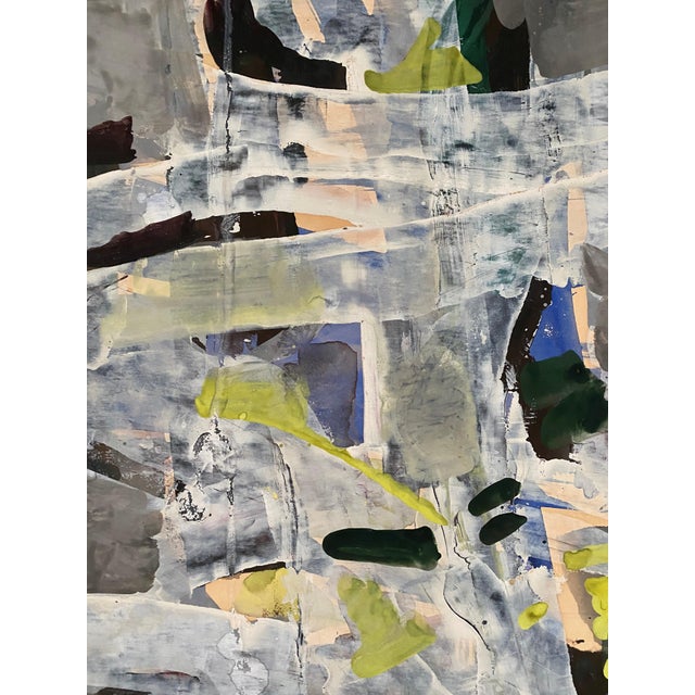 Early 20th Century Zvi Mairovich, Abstract White Flowers Israeli Modernist Gouache and Watercolor Painting For Sale - Image 5 of 9