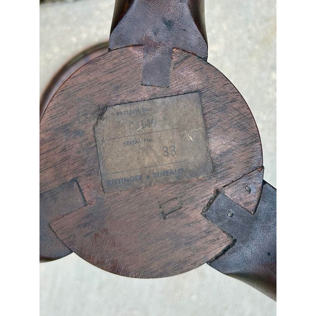 Queen Anne Kittinger/Colonial Williamsburg, Cw-149, Mahogany, Copper Top, Cabriole Legs, Turned Pedestal, Tea Kettle Stand/Plant Stand, Tripod, Mid 20th Century For Sale - Image 3 of 12