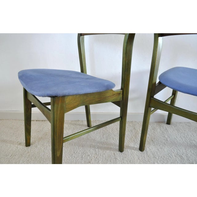 Blue Danish Modern Emerald Color Dining Chair, 1960s For Sale - Image 8 of 12