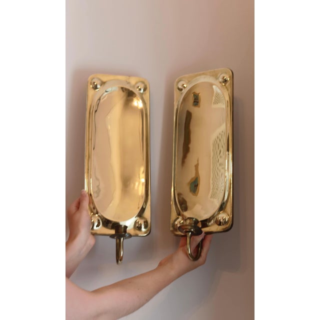Mid-Century Swedish Brass Sconces, Set of 2 For Sale - Image 11 of 11
