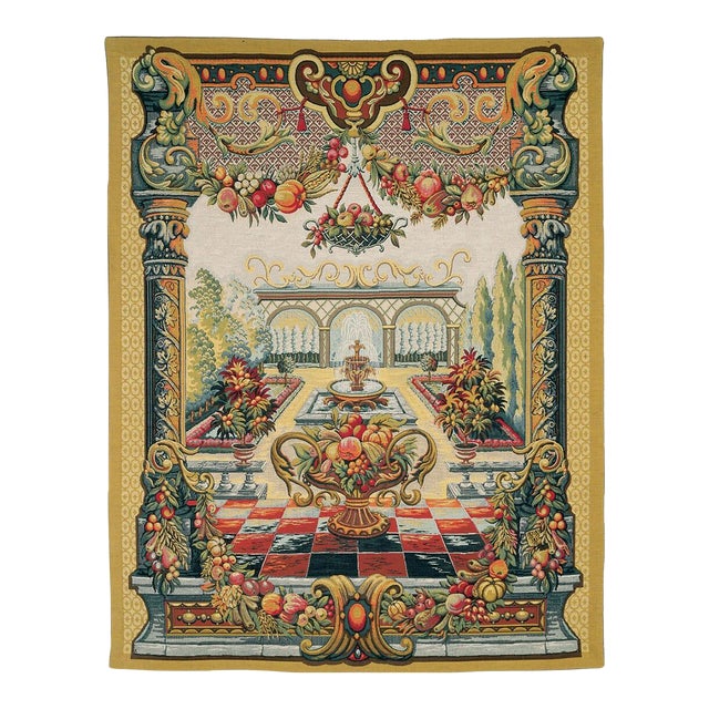 Jardin De Bagatelle Loom Woven Tapestry - 121 X 93 Cm (4'0" X 3'1") - Requires Rod Size 2 For Sale