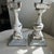 Contemporary Neutral Chipped Finish Wood Lamps - a Pair For Sale - Image 4 of 5