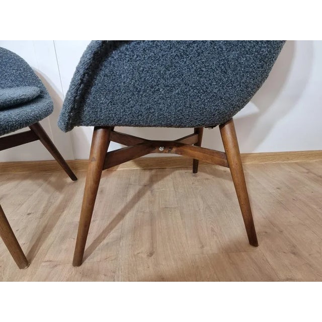 Textile Set of Shell Armchairs by Miroslav Navratil For Sale - Image 7 of 9