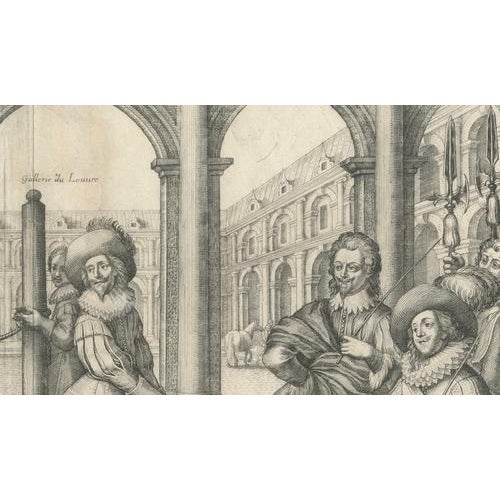 Crispin de Passe the Younger, Royal Equestrian Illustration of Le Maneige Royal, France, 1666, Engraving For Sale - Image 6 of 10