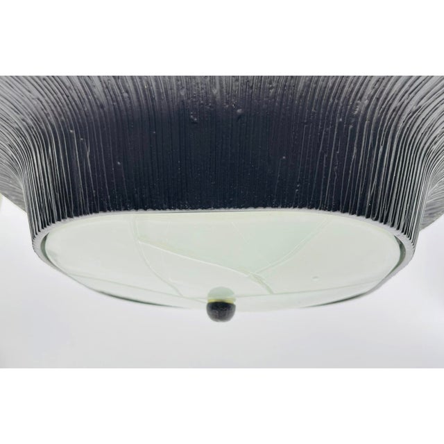 Kelly Wearstler for Visual Comfort "Utopia" Round Flush Mount Light, Aged Iron & Fractured Glass For Sale In Los Angeles - Image 6 of 11